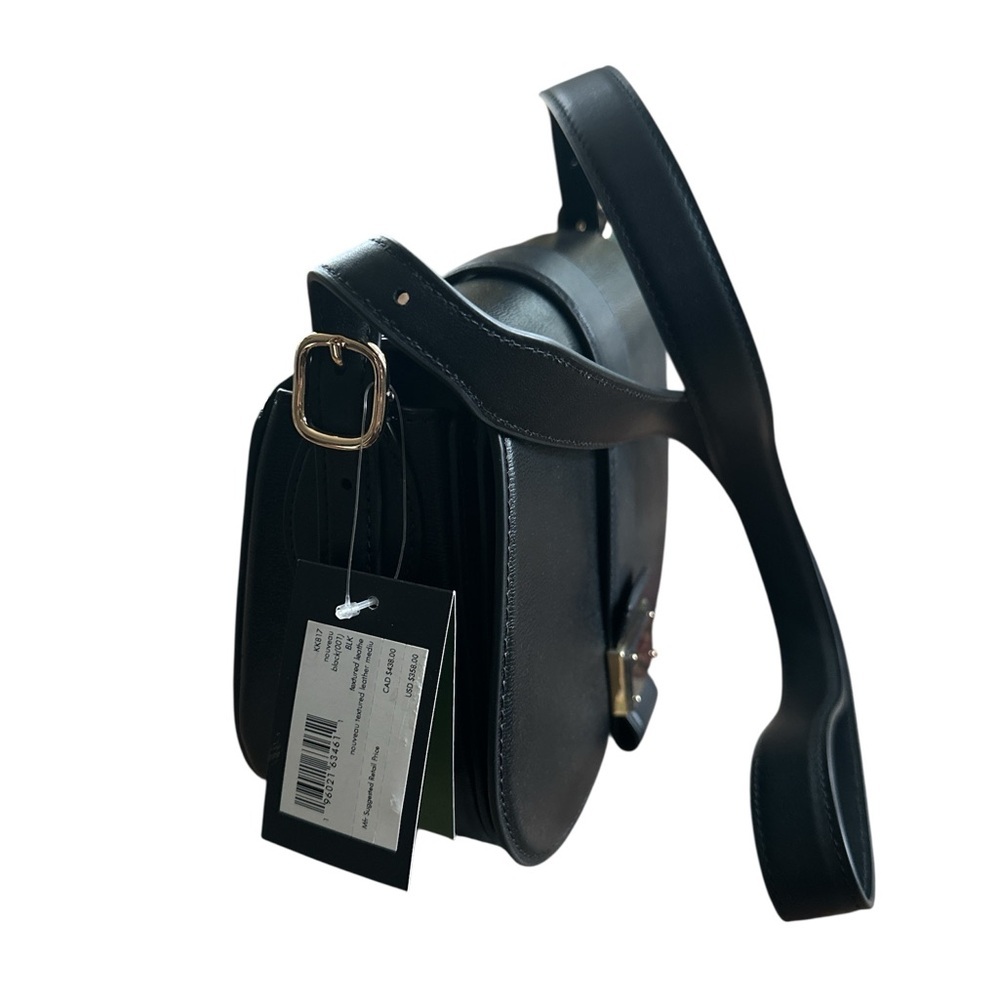Kate Spade Black Leather Saddle Crossbody Bag NWT Gold Hardware Dust Bag Classic - Picture 7 of 17